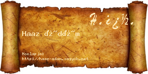 Haaz Ádám névjegykártya
